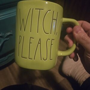 Green Ceramic Mug with Fun Text